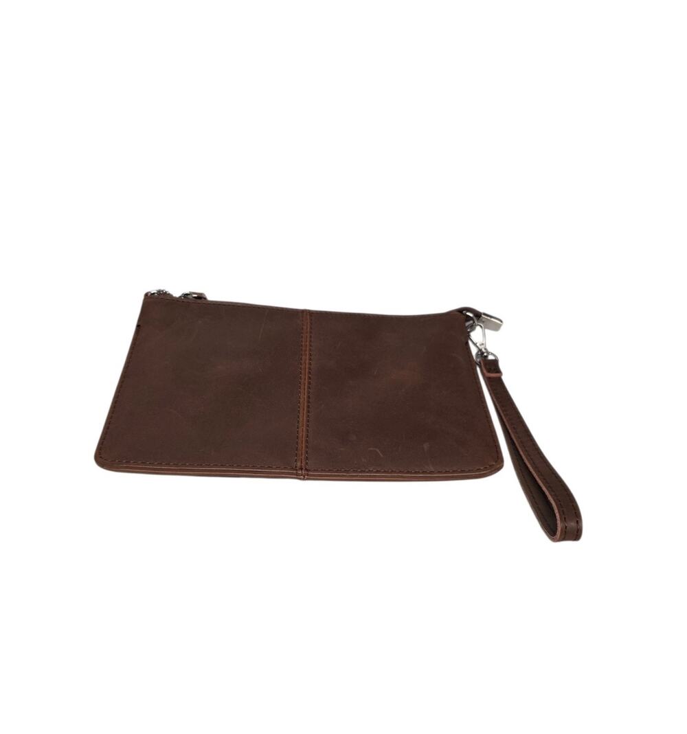 Befen Women's Genuine Italian Leather Wristlet Clutch Wallet Purse Gold Zipper